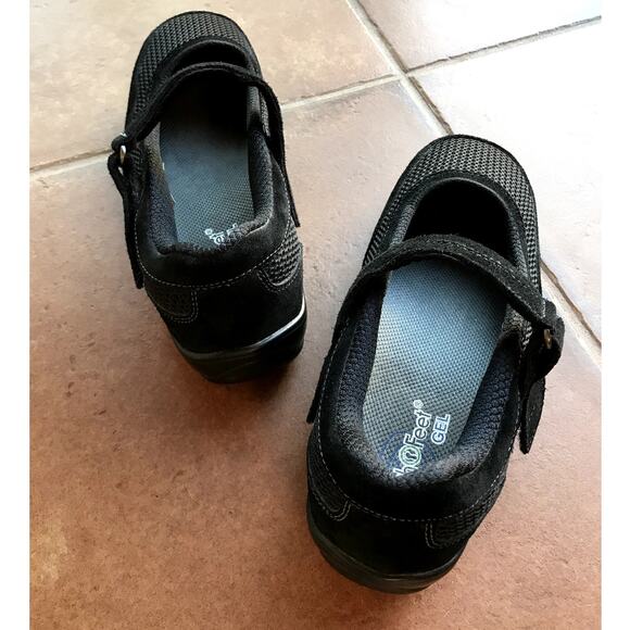 OrthoFeet Chatanooga Black Suede and Mesh Mary Jane Sneakers Extra Wide size 8.5 - Picture 9 of 13